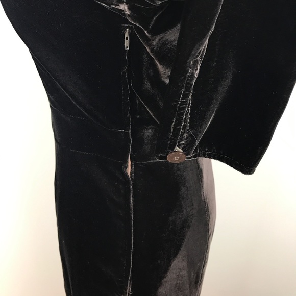 VINTAGE GIORGIO ARMANI brown velvet dress 6 - Picture 6 of 8